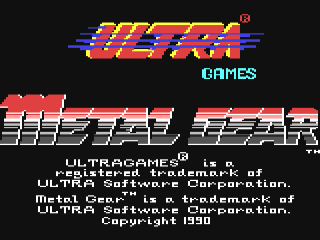 Metal Gear title screen for Commodore 64